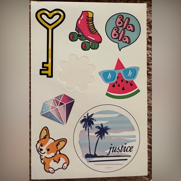 Justice Girls 15 Sticker Sheets - Sloth Unicorn Emoji Llama Hedgehog Corgi Panda - Picture 8 of 16